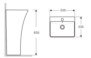 Раковина  CeramaLux G-515 белая 33 см